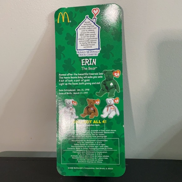 $5 SALE—Ty 4-Country McDonald’s Beanies—USA, Canada, Great Britain, Ireland - Picture 8 of 15